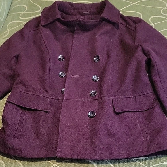 Celebrity Pink Jackets & Blazers - Celebrity Pink Women's Purple Pea Coat